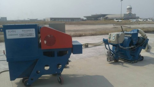 地（dì）坪拋丸機濟南機場工客戶現場